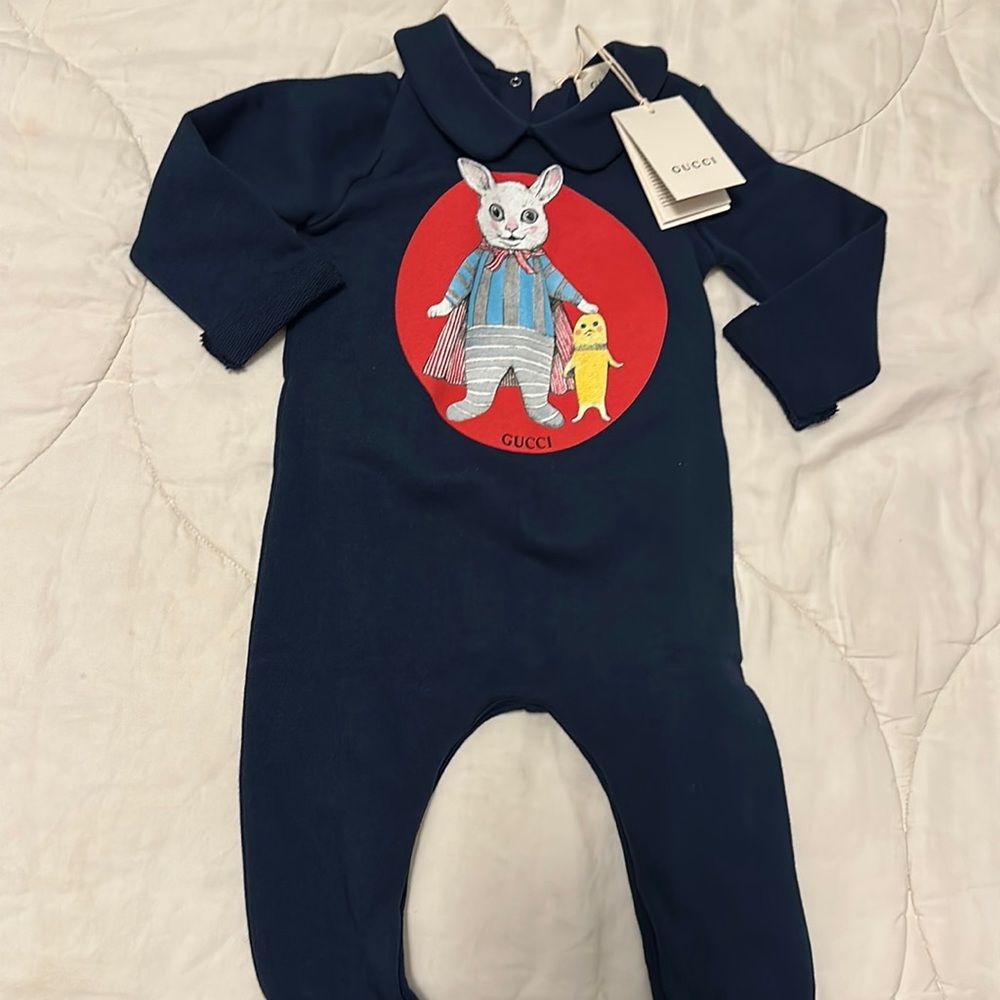Gucci infant romper navy blue